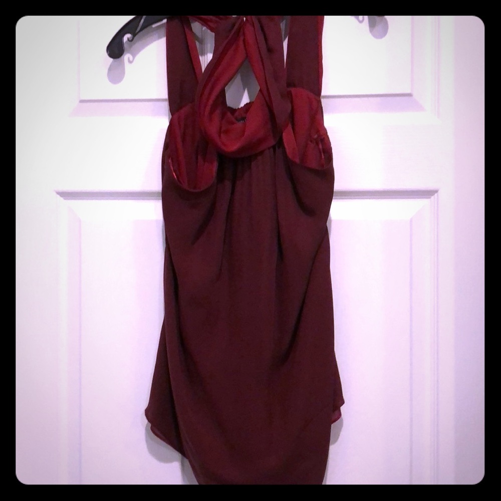 White House black market Red silk top